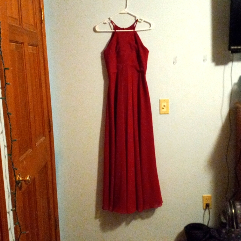 Red, halter top dress